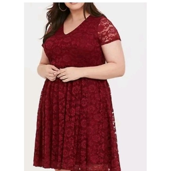 Torrid Dress 16 Skater Lace Stretch Goth Grunge Rockabilly Mod Retro Whimsigoth - Picture 1 of 14